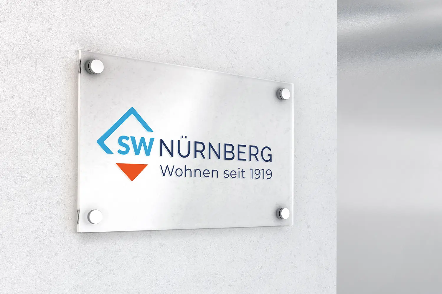SW Nürnberg Firmenschild aus Acryl
