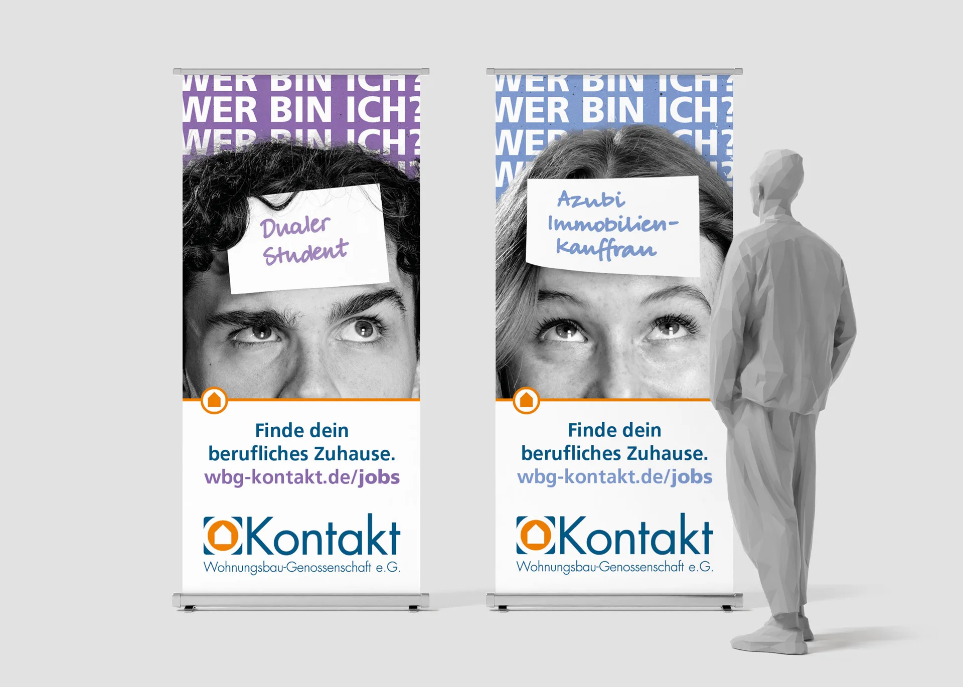 Rollups mit Motiven der Imagekampagne